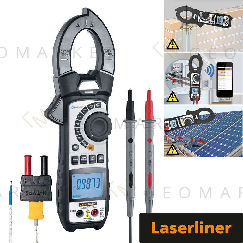 Multimetr cęgowy Laserliner ClampMeter XP Bluetooth termopara latarka
