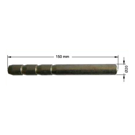 Reper stalowy ocynkowany z kulką od czoła gładki 1 20/150 mm