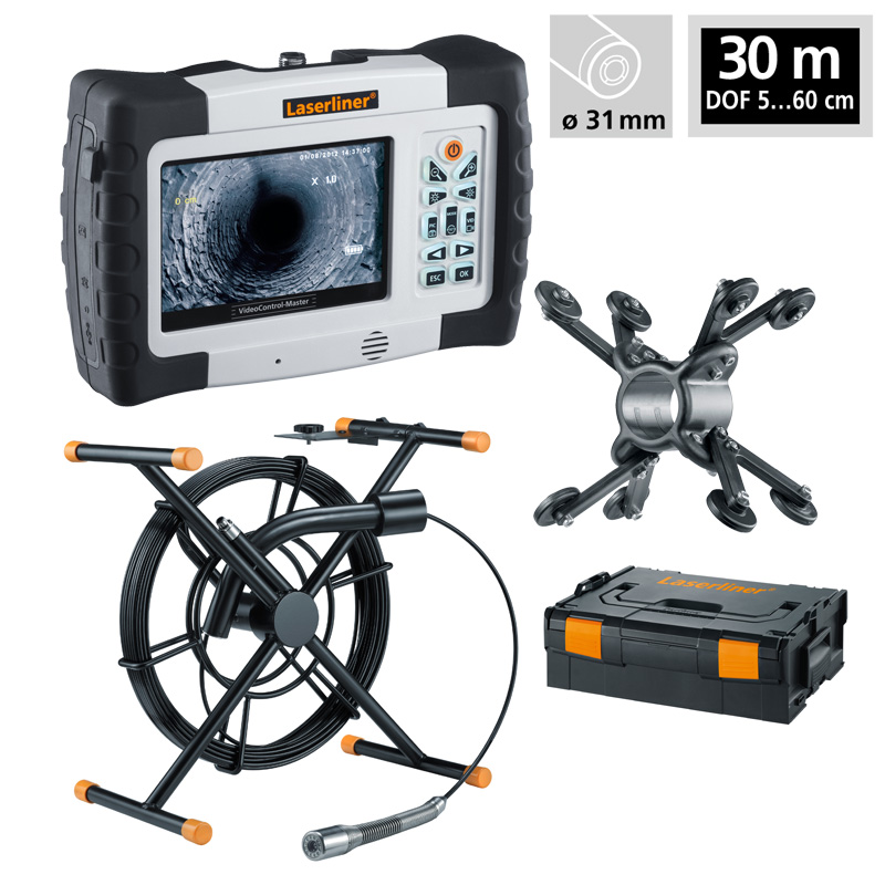 Zestaw do inspekcji video Laserliner PipeControl-LevelFlex Set 30m kamera 31mm